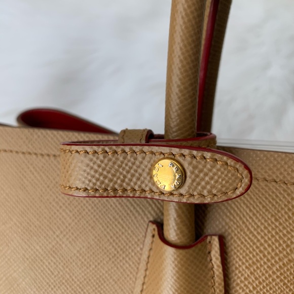 Prada Cuir Double Bag- Saffiano Caramel Leather - Picture 8 of 16